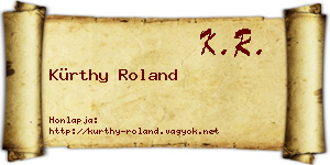 Kürthy Roland névjegykártya